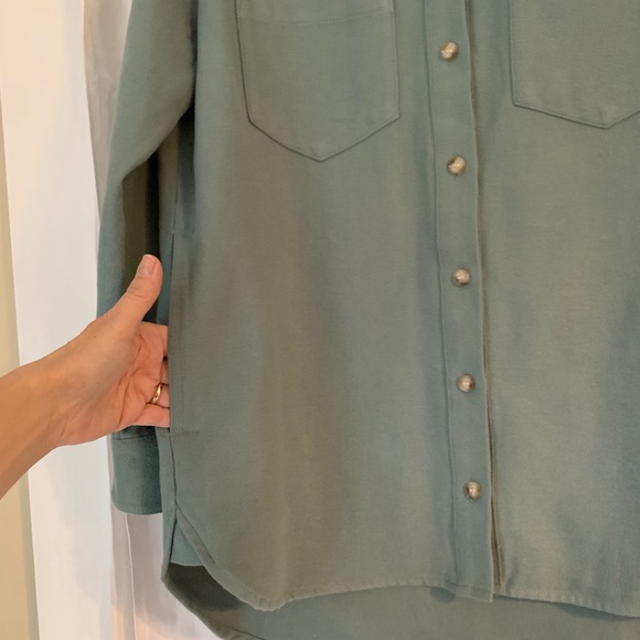 Chemise Madewell Verte Manches Longues - Boutons Métalliques, Coton, Taille S, Occasion Très Bon état
